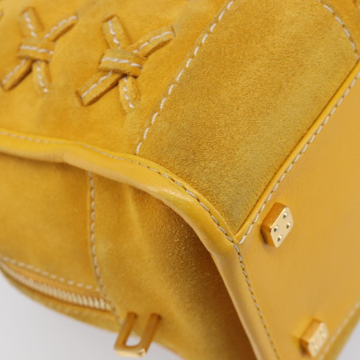 Loewe Amazona Suede Yellow Suede Handbag (Pre-Owned)