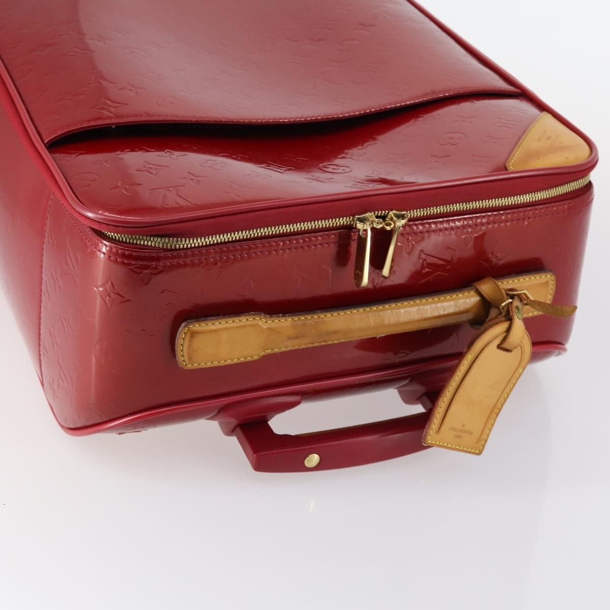 Louis Vuitton Pegase Luggage Monogram Vernis Red Patent_Leather Travel Bag Bag (Pre-Owned)