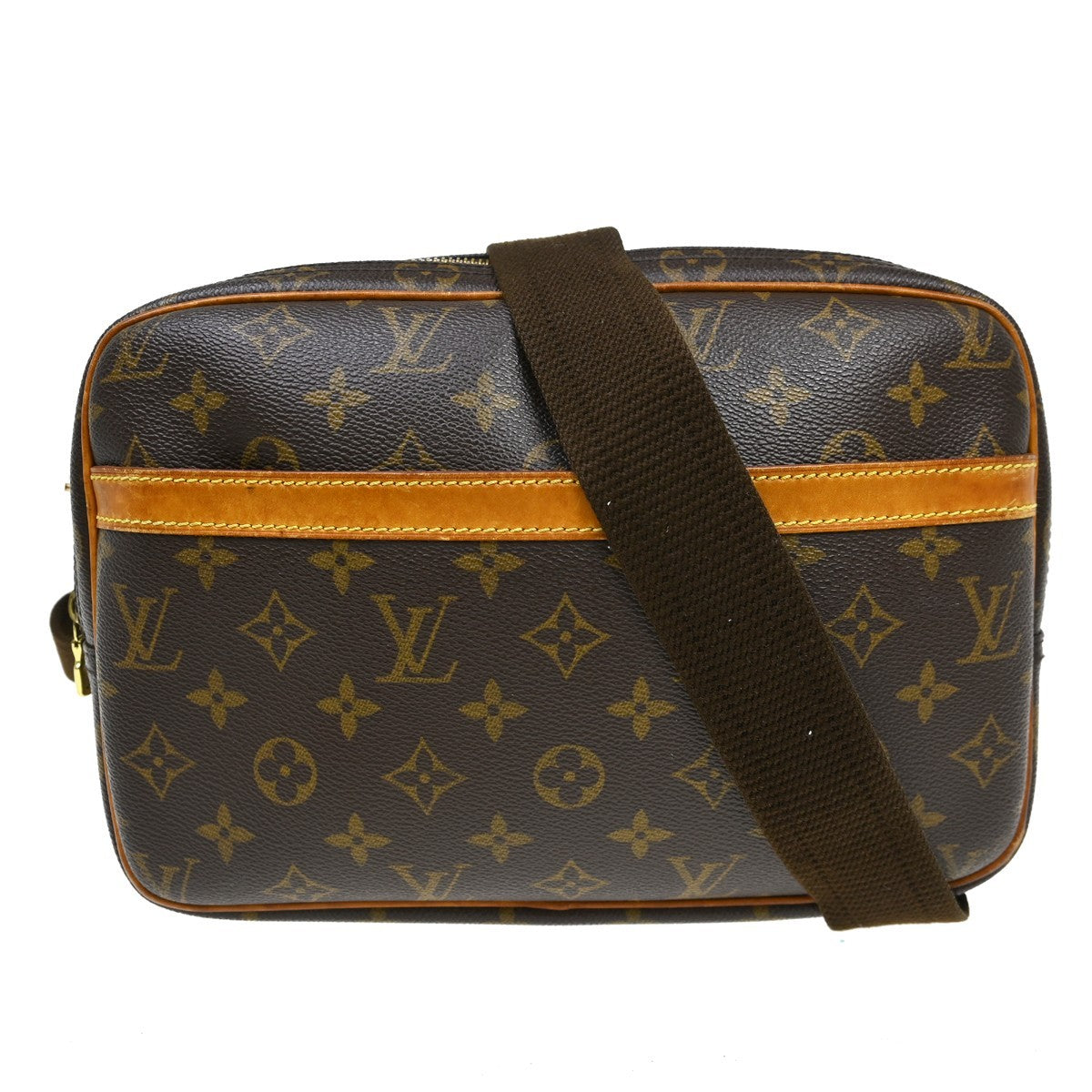 Louis Vuitton Reporter Monogram Canvas Brown Canvas Shoulder Bag Bag (Pre-Owned)