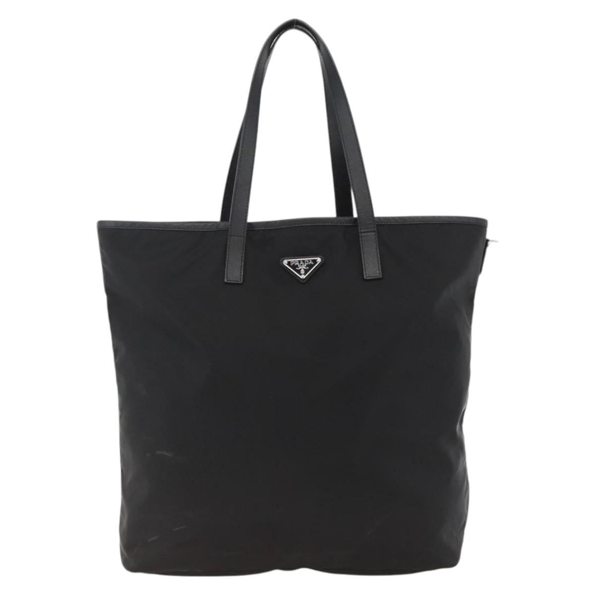 Prada Zip Tote Tessuto Black Nylon Tote Bag Bag (Pre-Owned)