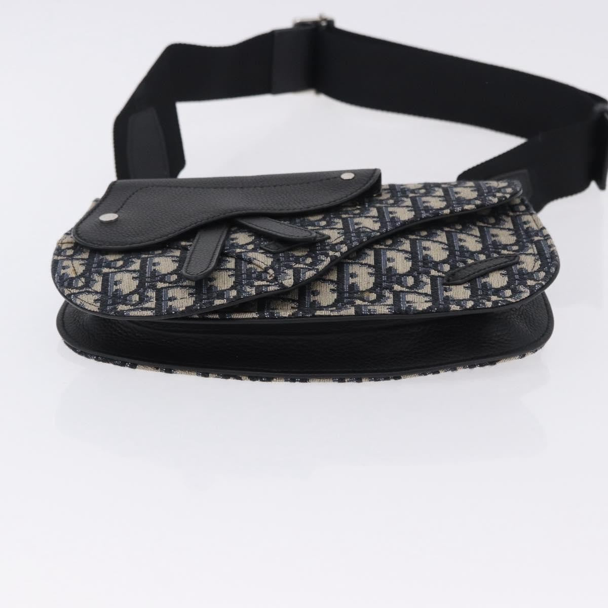 Christian Dior Saddle Messenger Oblique Canvas Navy Canvas Clutche & Pouche Bag (Pre-Owned)