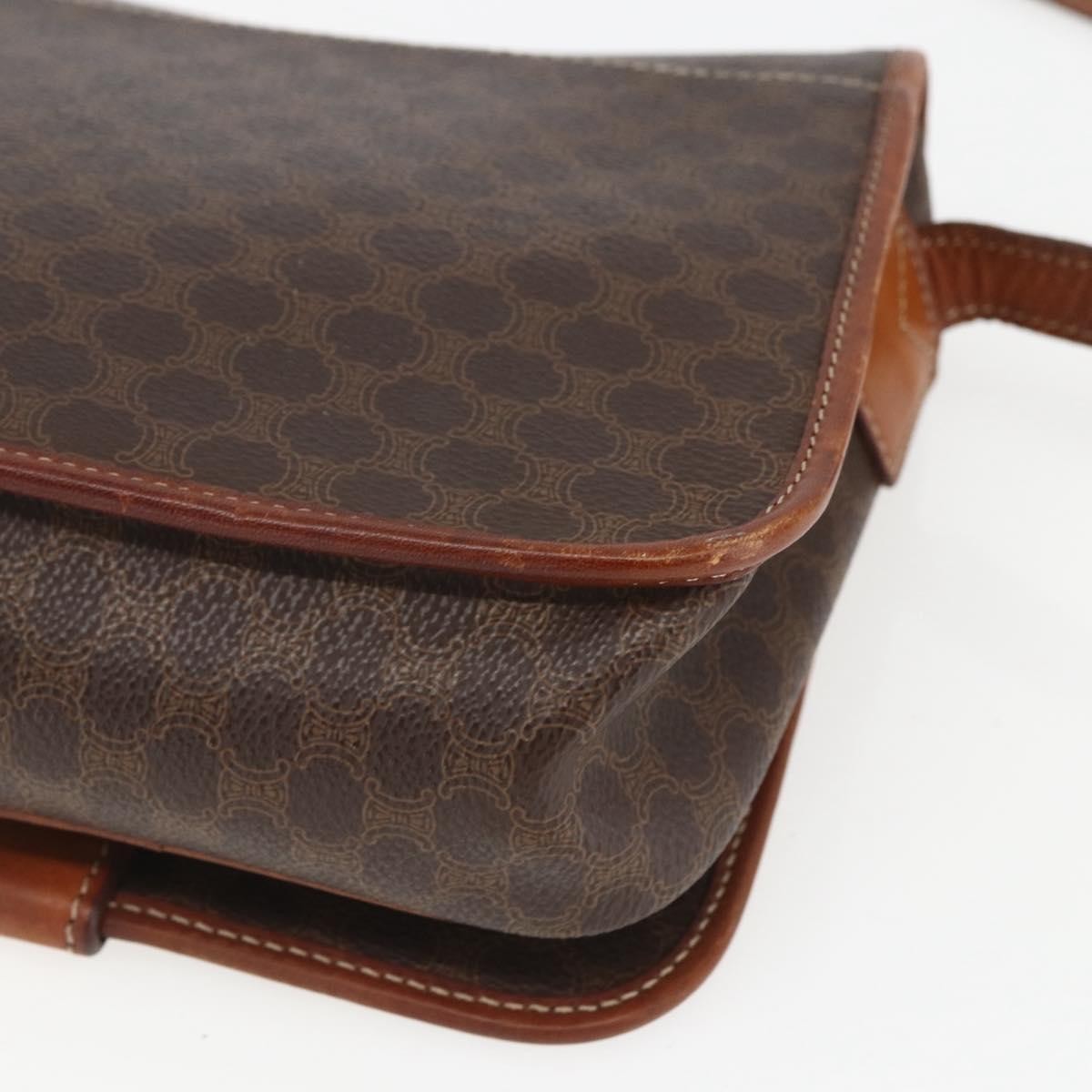 Celine Macadam Shoulder Pvc Leather Brown Pvc Shoulder Bag Bag (Pre-Owned)