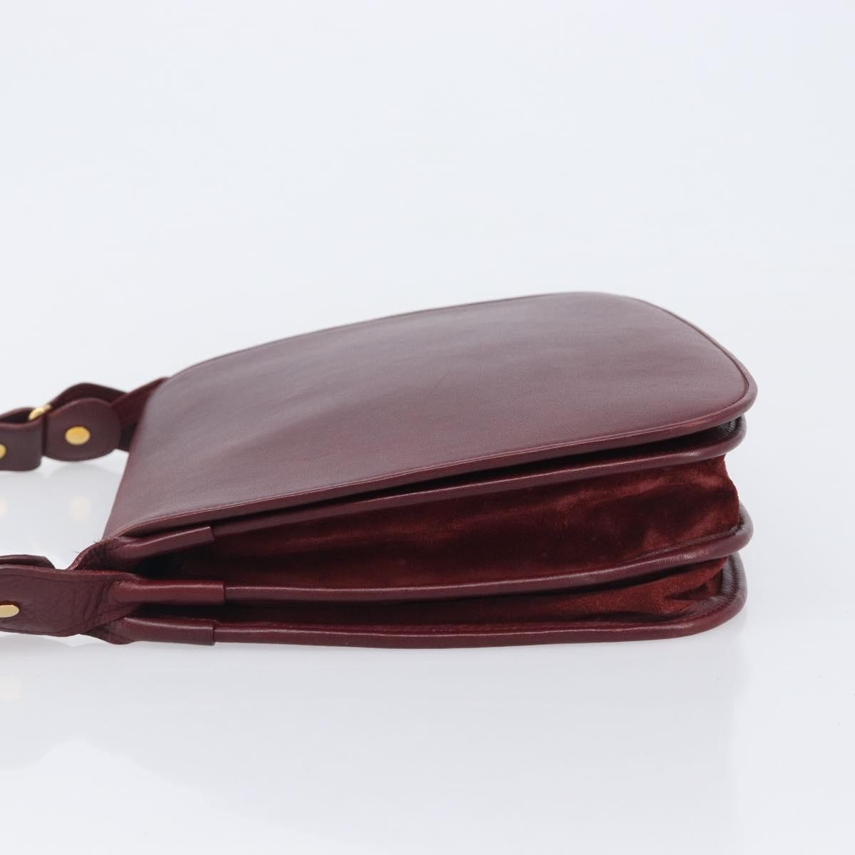 Cartier Must De Cartier Leather Burgundy Leather Shoulder Bag Bag (Pre-Owned)