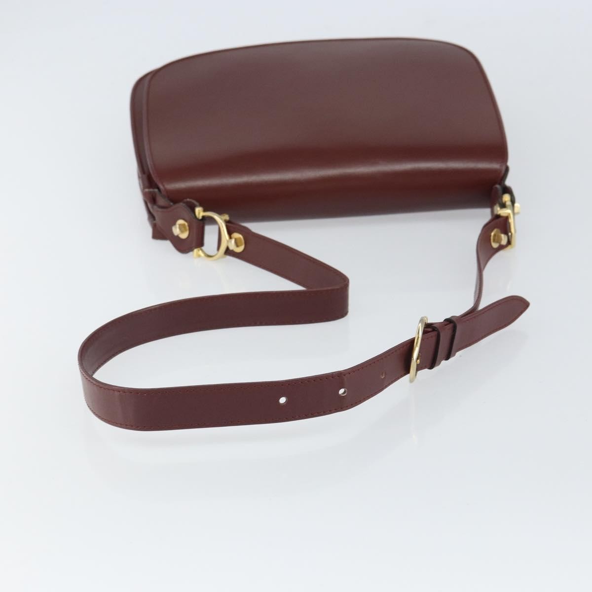 Cartier Must De Cartier Leather Burgundy Leather Shoulder Bag Bag (Pre-Owned)