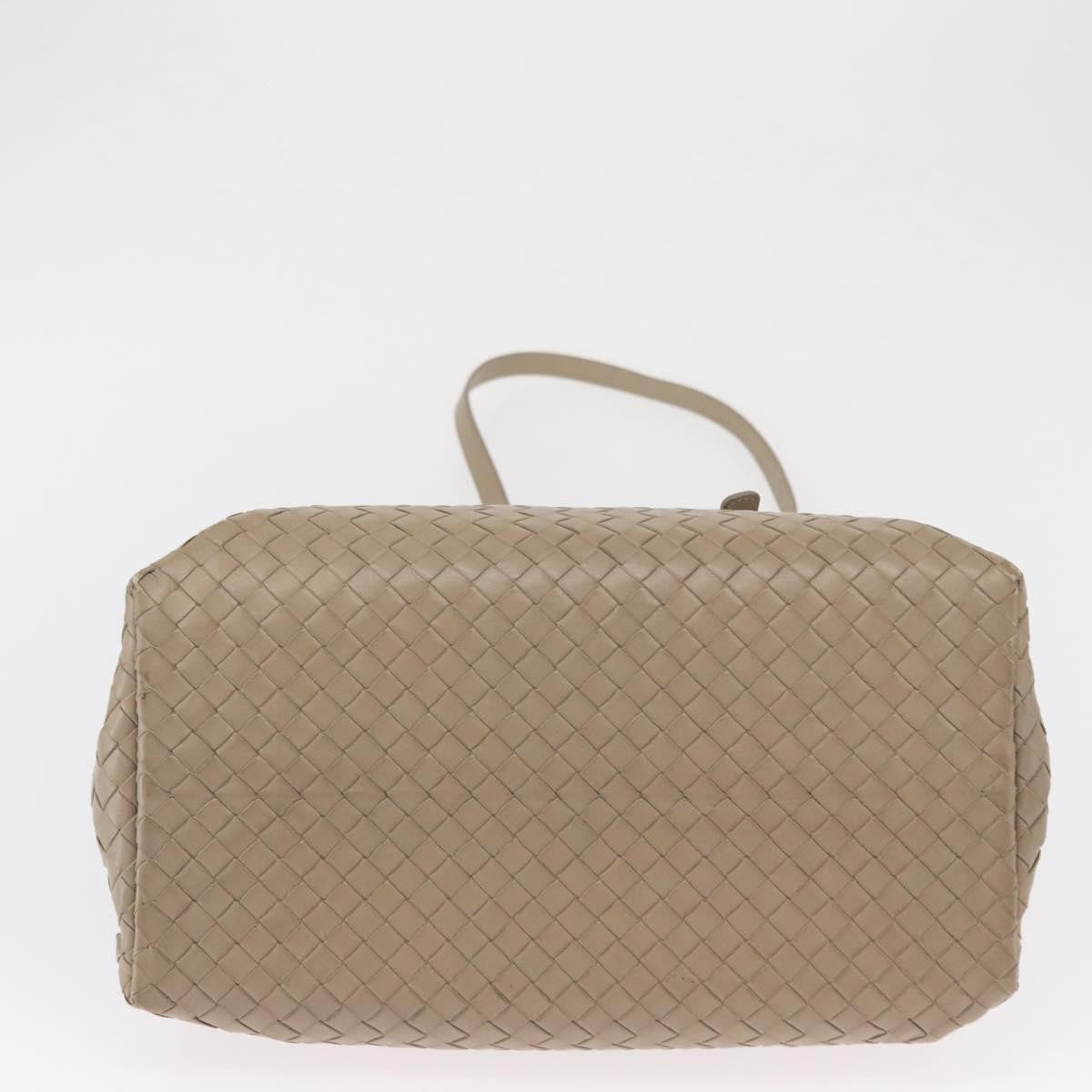 Bottega Veneta Roma Intrecciato Nappa Gray Leather Handbag (Pre-Owned)