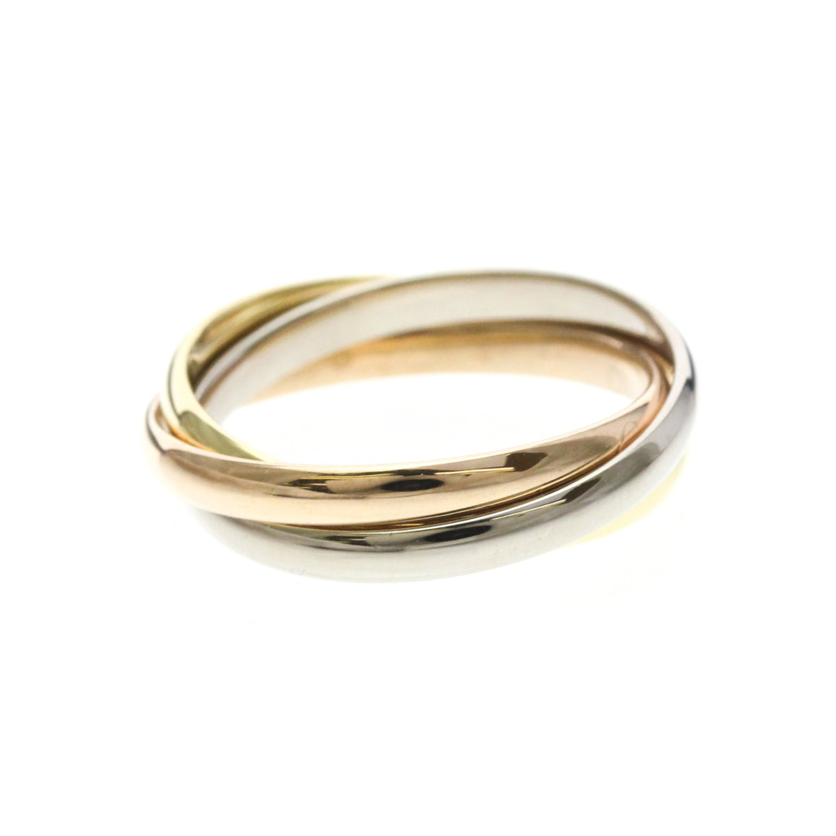 Cartier Trinity 18K Tricolor Gold Gold Gold Ring Jewelry (Pre-Owned)