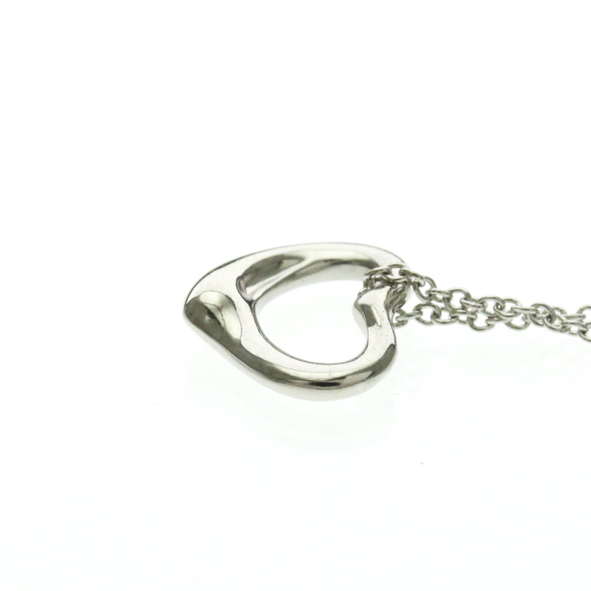 Tiffany & Co. Elsa Peretti Open Heart Pendant Platinum Silver Platinum Necklace Jewelry (Pre-Owned)