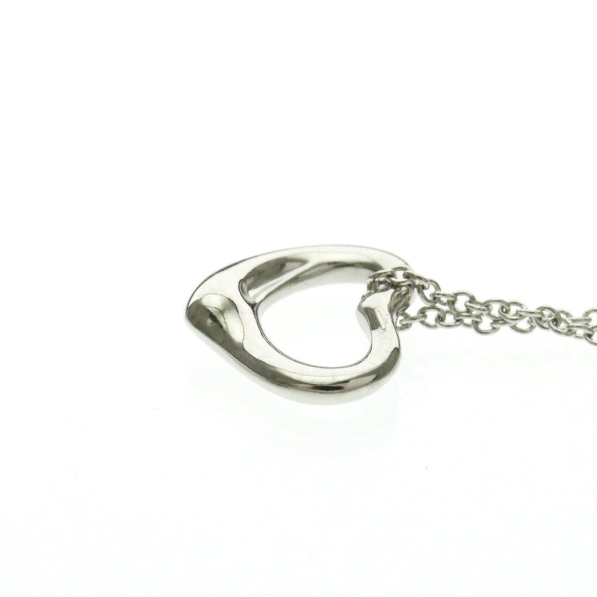 Tiffany & Co. Elsa Peretti Open Heart Pendant Platinum Silver Platinum Necklace Jewelry (Pre-Owned)