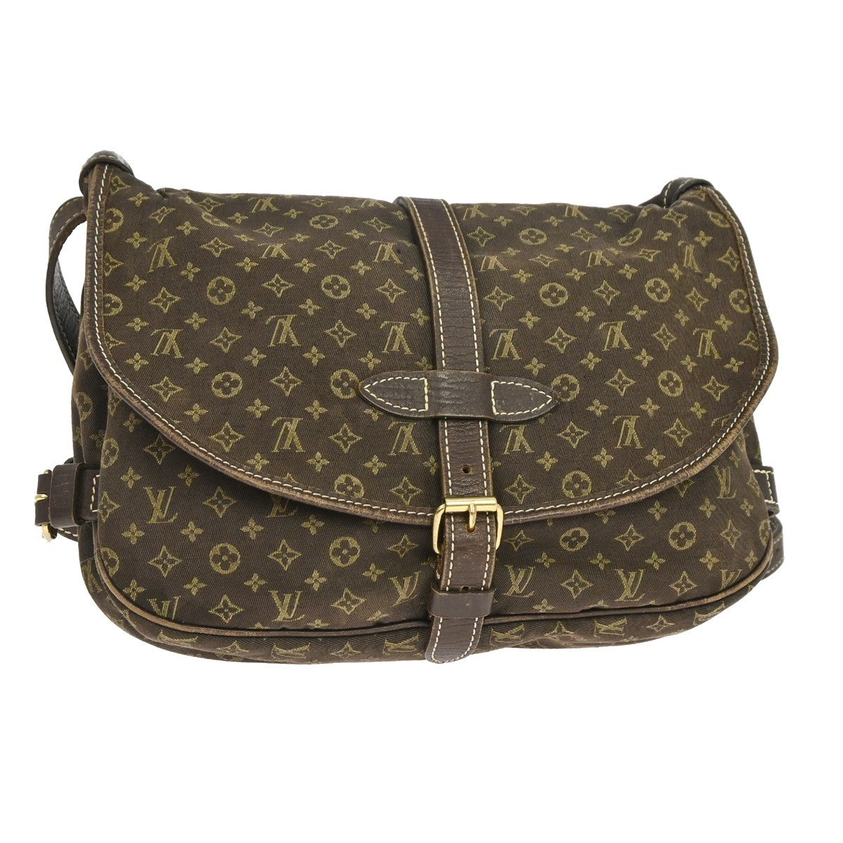 Louis Vuitton Saumur Mini Lin Brown Canvas Shoulder Bag Bag (Pre-Owned)