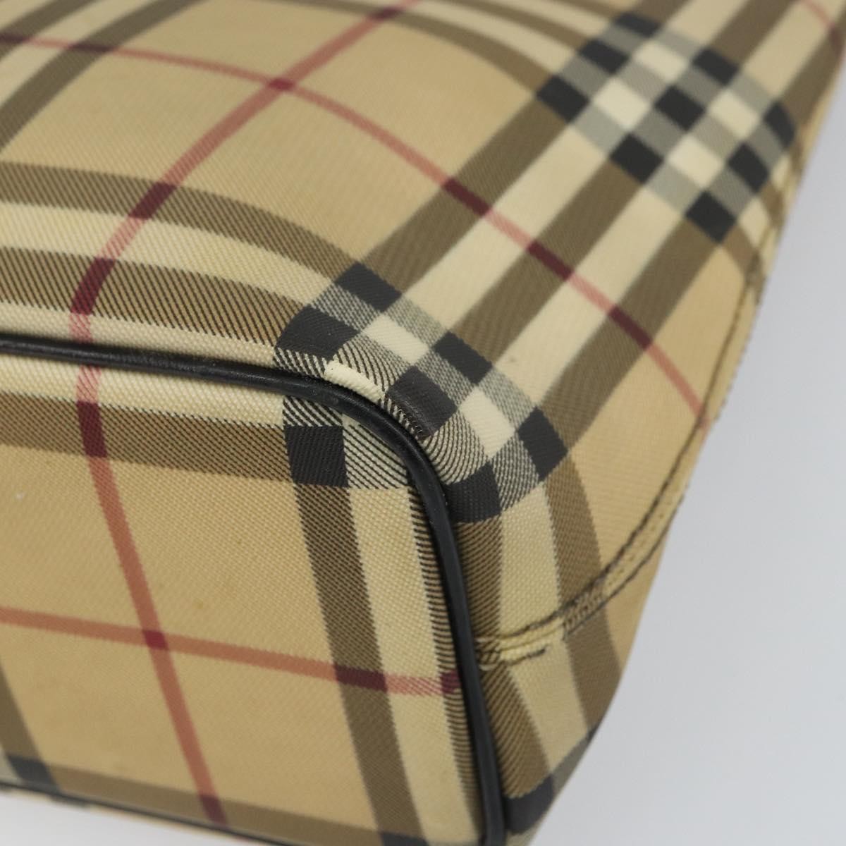 Burberry Nova Check Tote Canvas Check Pattern Beige Canvas Tote Bag Bag (Pre-Owned)