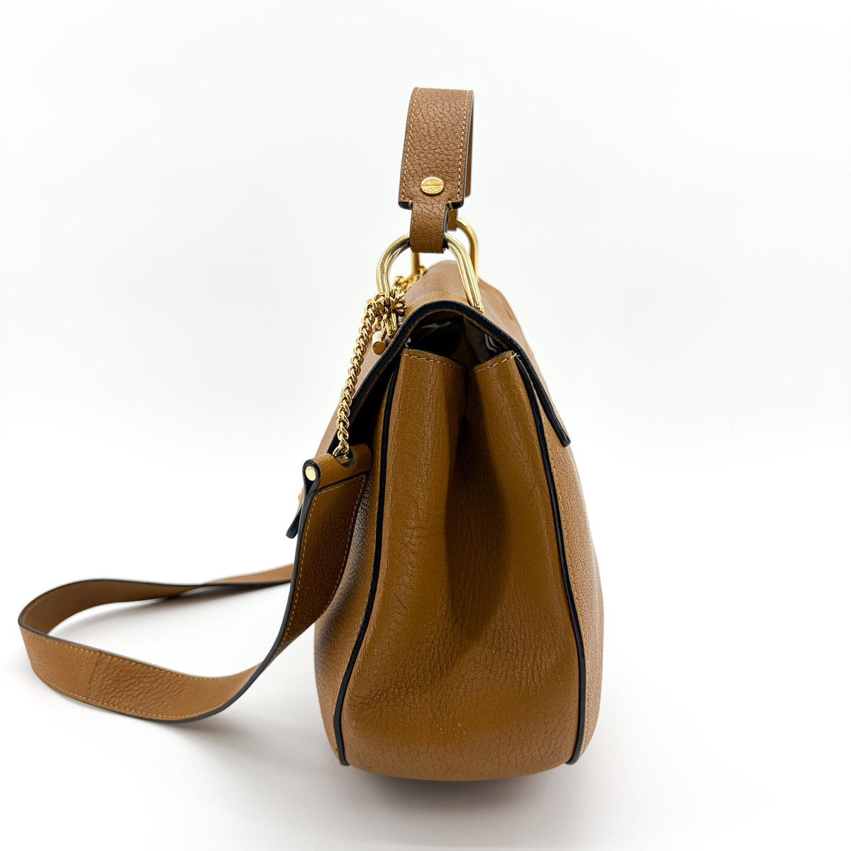 Chloe Drew Leather Brown Leather Crossbody Bag Bag (Pre-Owned)