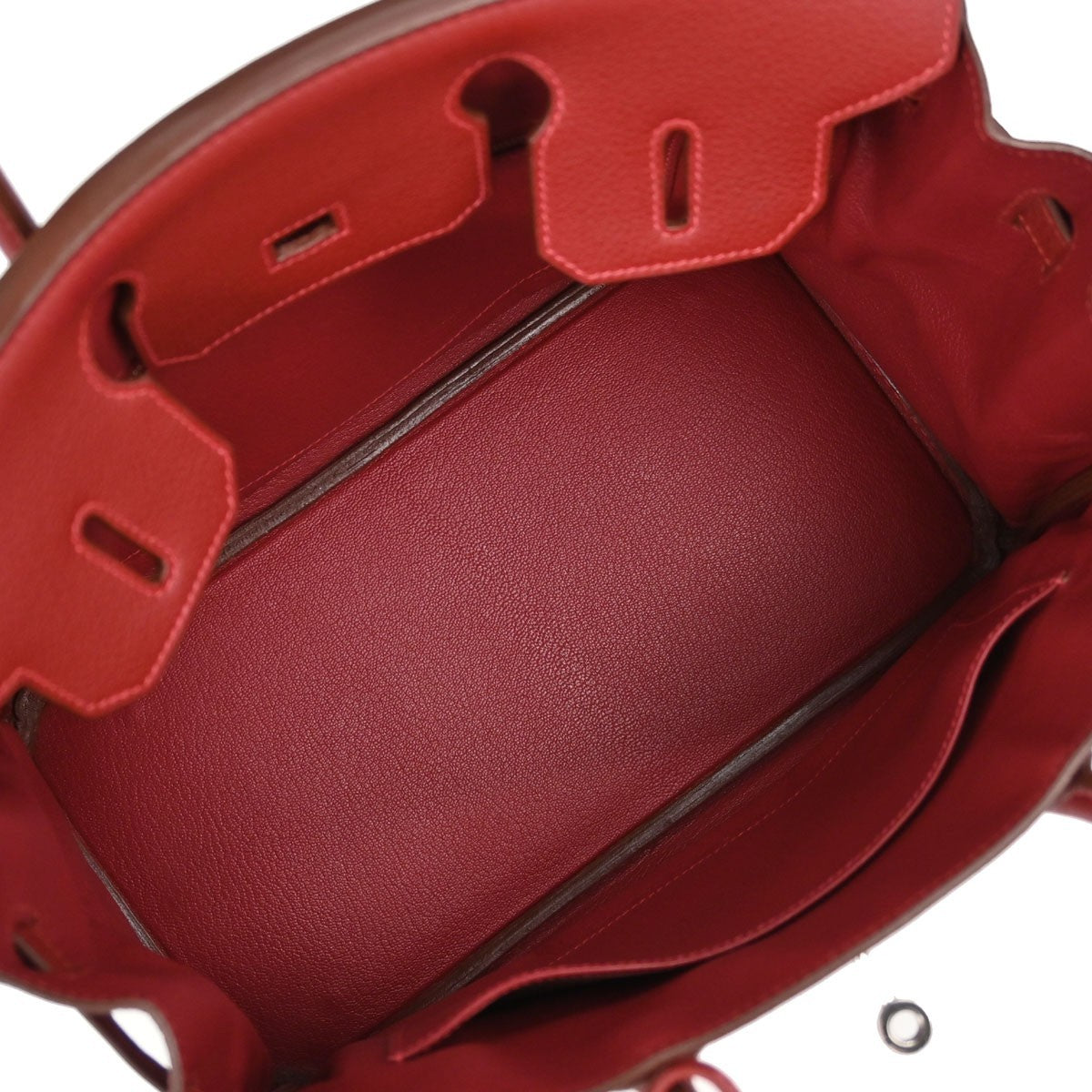Hermes Birkin Red Togo With Palladium Hardware Red Leather Handbag (Pre-Owned)