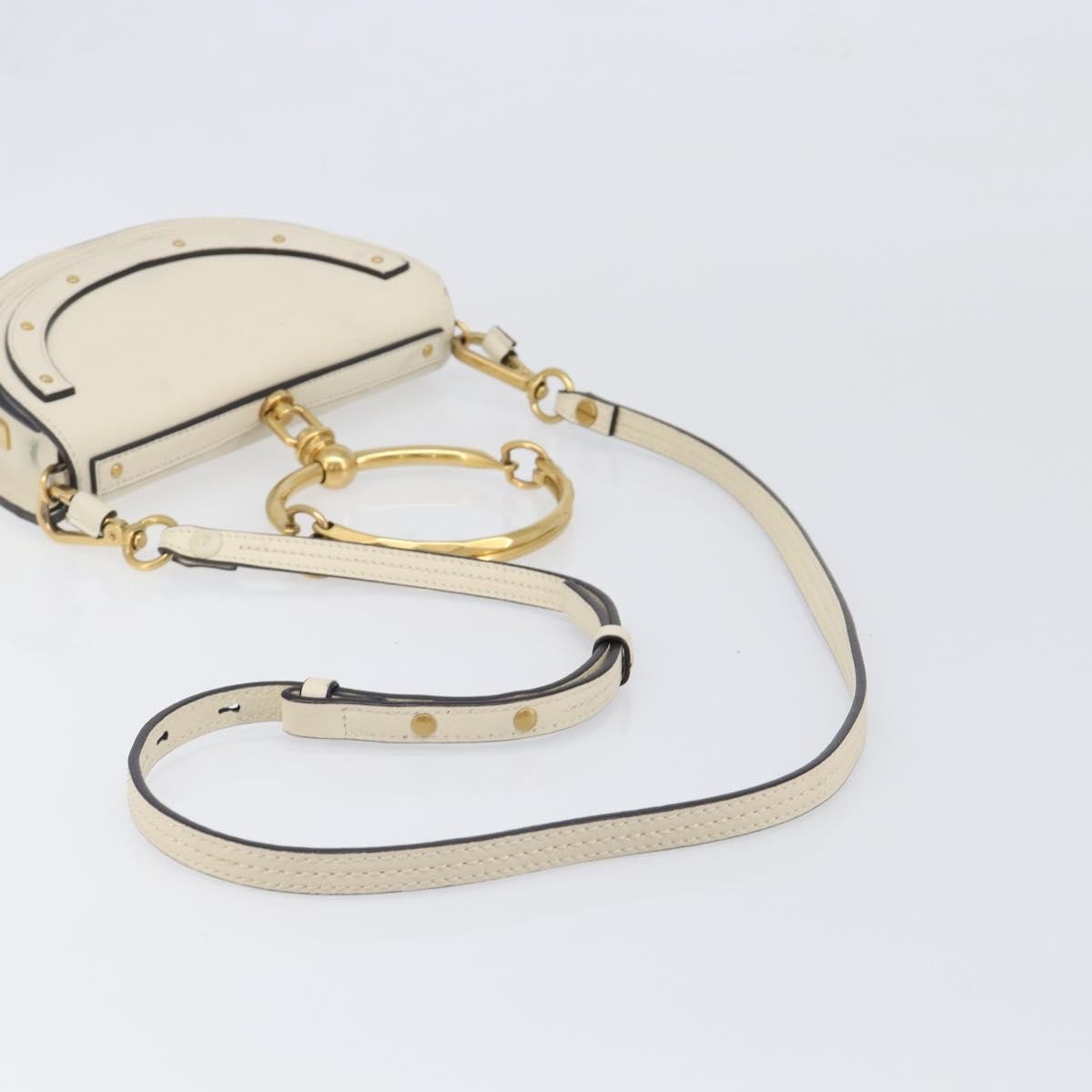 Chloe Nile Minaudière Leather White Leather Handbag (Pre-Owned)