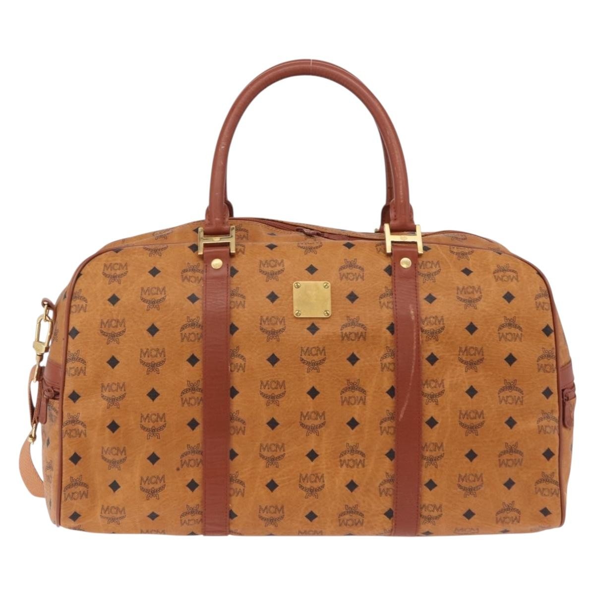 MCM Vicetos Leather Brown Leather Travel Bag Bag (Pre-Owned)