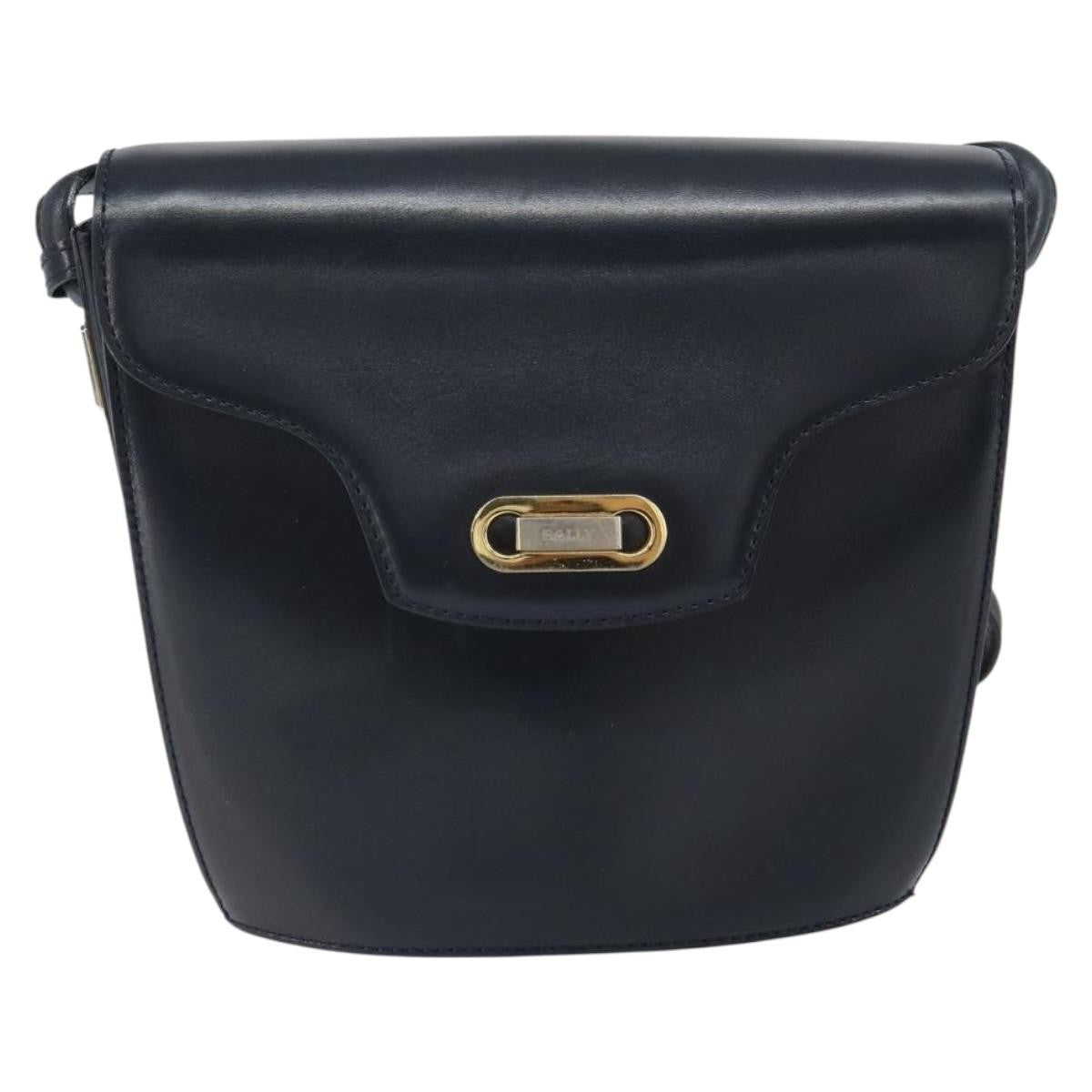 Bally Vintage Leather Black Leather Shoulder Bag Bag (Pre-Owned)