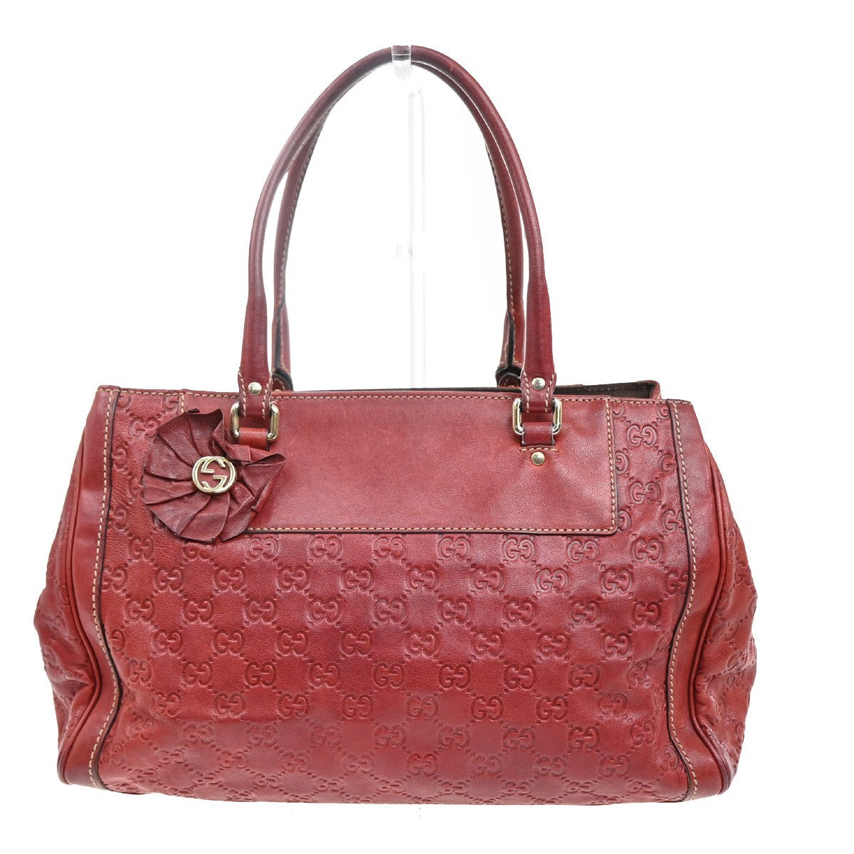 Gucci Vintage Leather Red Leather Handbag (Pre-Owned)