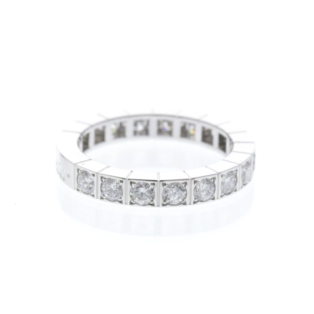 Cartier Lanieres Diamond 18K White Gold With Diamond Silver White_Gold Ring Jewelry (Pre-Owned)