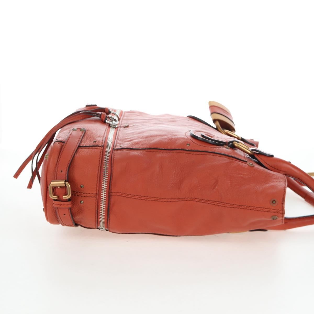 Chloe Paddington Leather Orange Leather Tote Bag Bag (Pre-Owned)