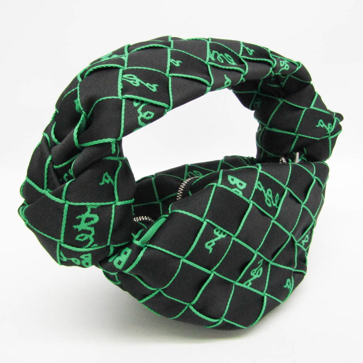 Bottega Veneta Double Knot Hobo Intrecciato Effect Jacquard Multicolour Nylon Shoulder Bag Bag (Pre-Owned)