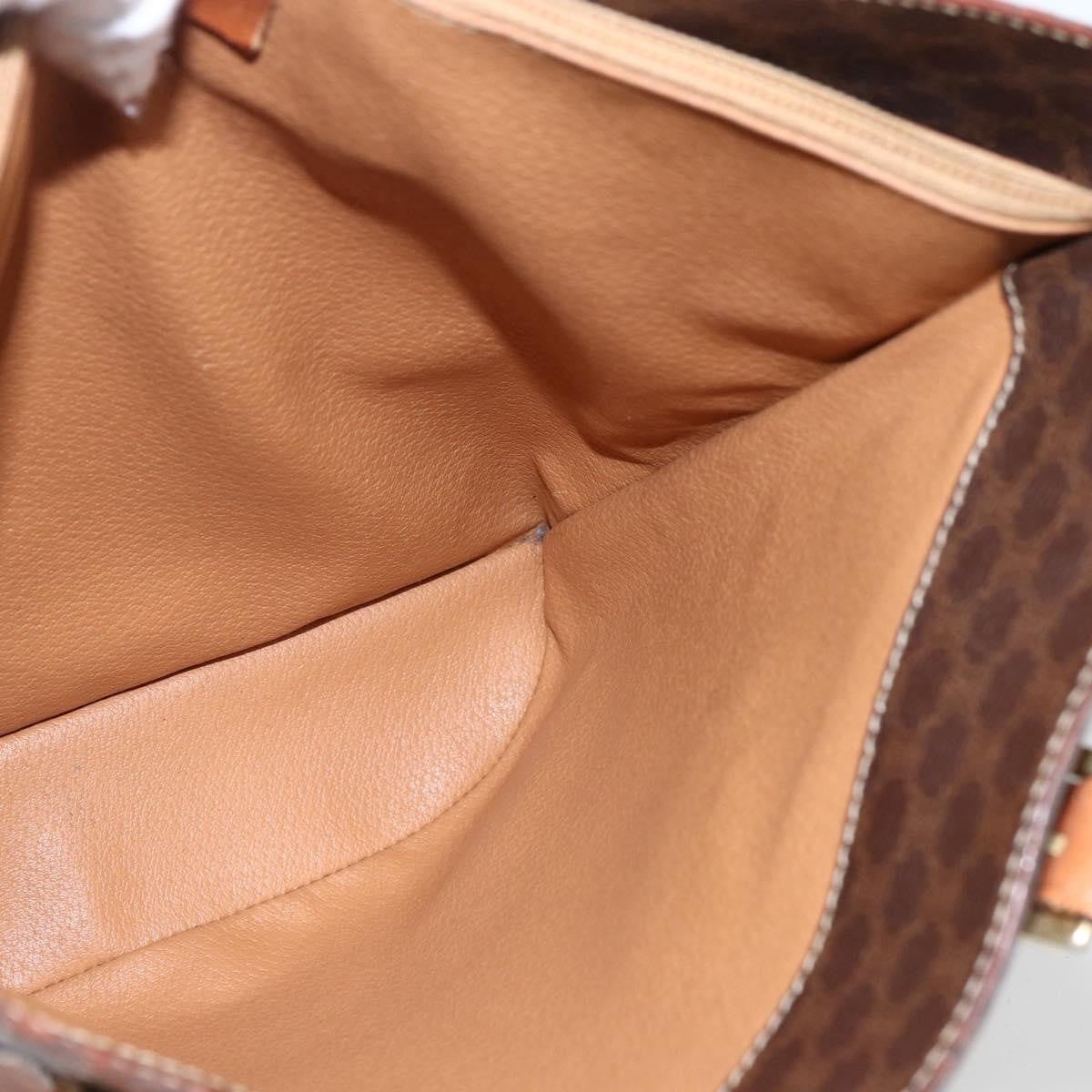Celine Vintage Macadam Shopper Coated Canvas Brown Canvas Tote Bag Bag (Pre-Owned)