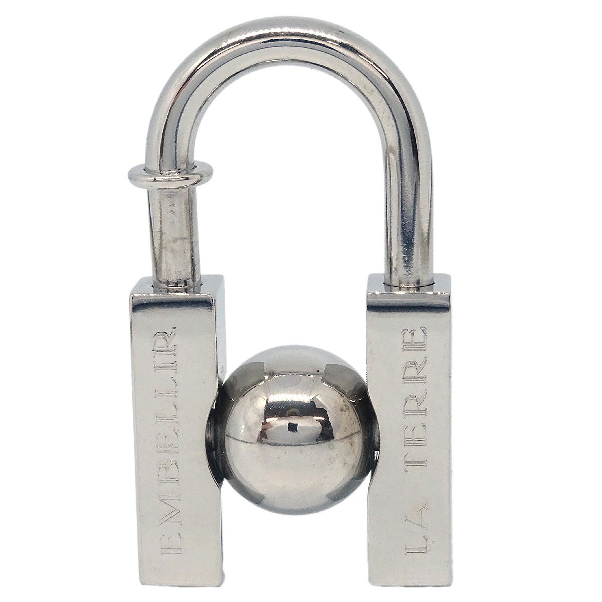 Hermes Lhomme Peut Embellir La Terre Cadena Lock Charm Metal Silver Silver_Plated Charms And Keychains Accessory (Pre-Owned)