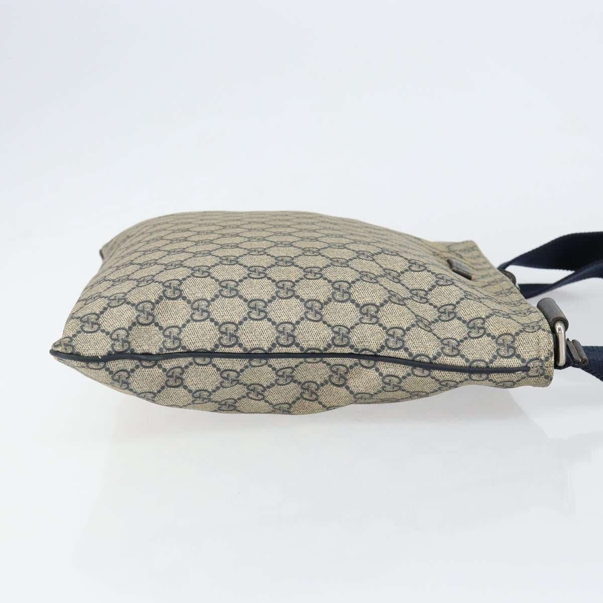 Gucci Zip Top Messenger Gg Coated Canvas Navy Pvc Shoulder Bag Bag (Pre-Owned)