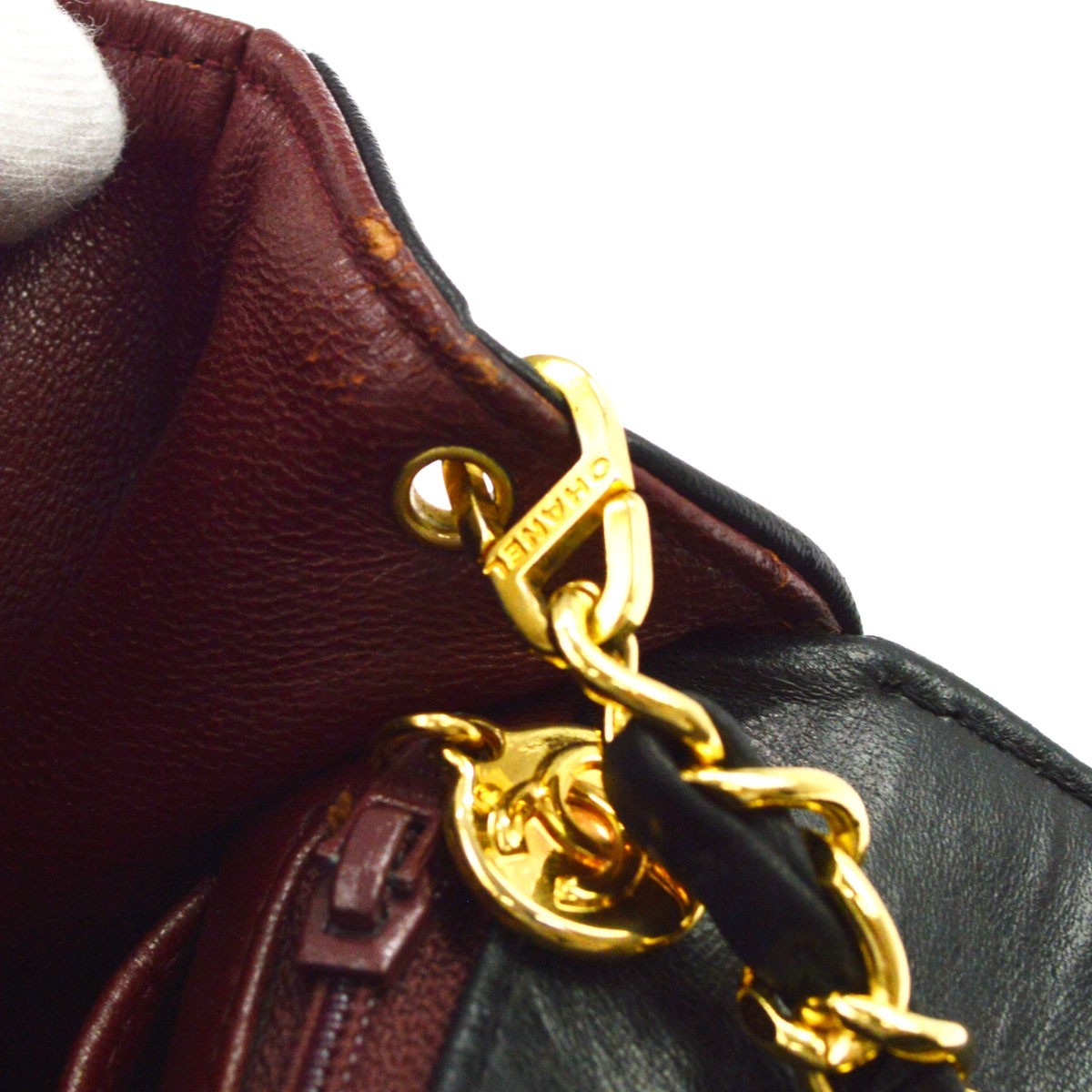 Chanel Diana Flap Quilted Lambskin Black Leather Handbag (Pre-Owned)