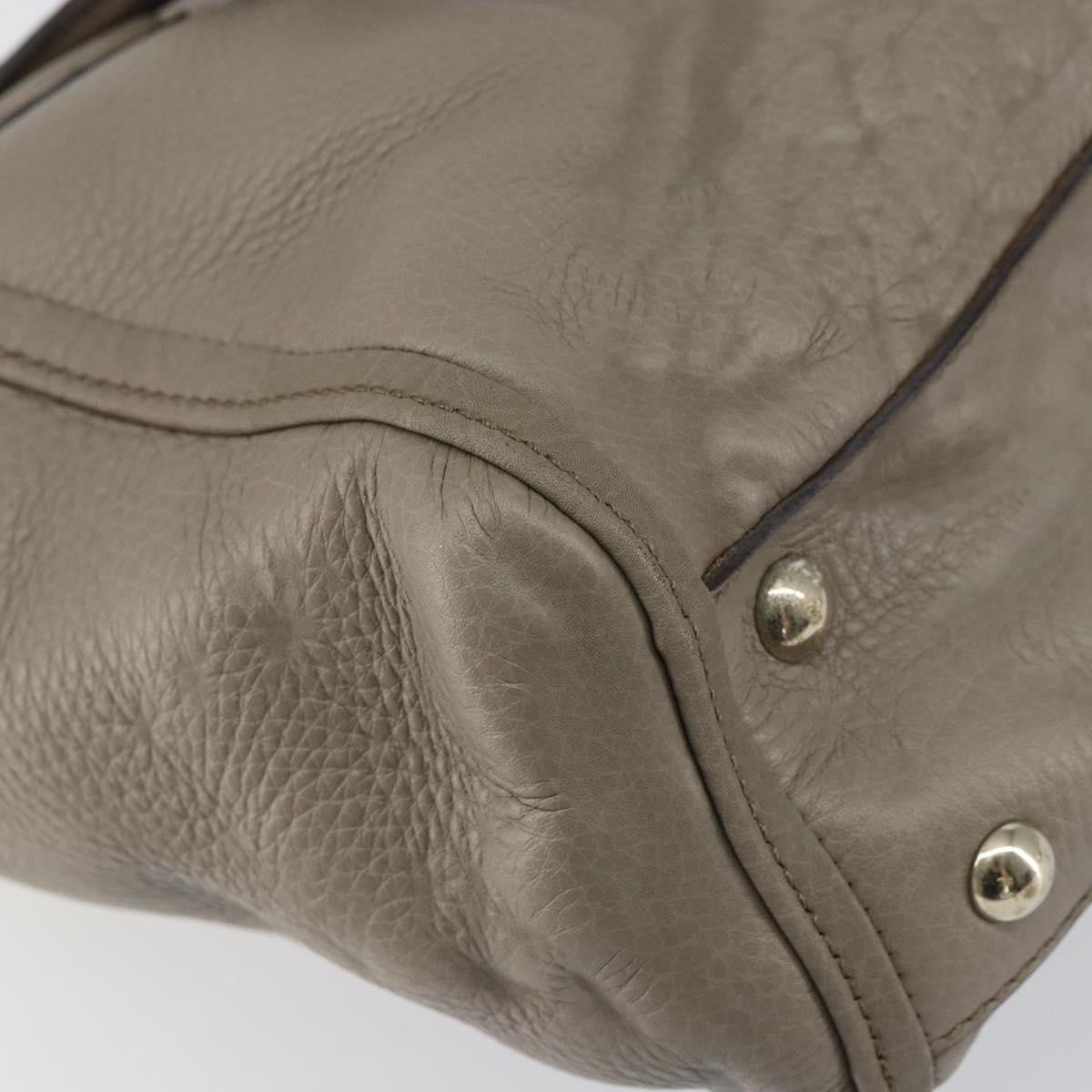 Gucci Soho Convertible Soft Top Handle Leather Gray Leather Handbag (Pre-Owned)