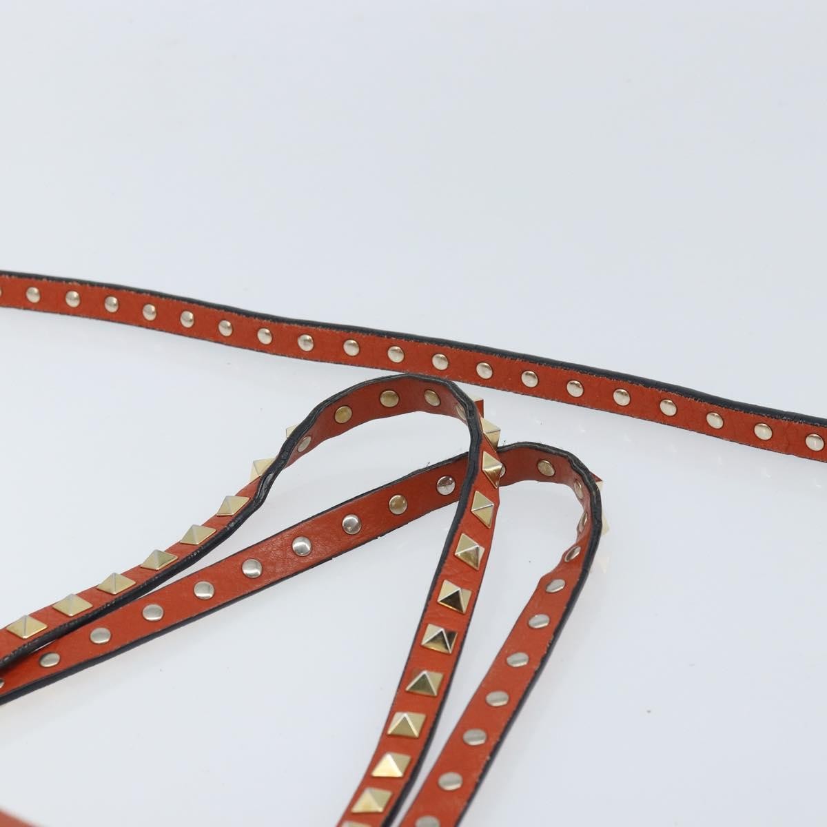 Valentino Garavani 1975 Rockstud Striped Leather Orange Leather Tote Bag Bag (Pre-Owned)