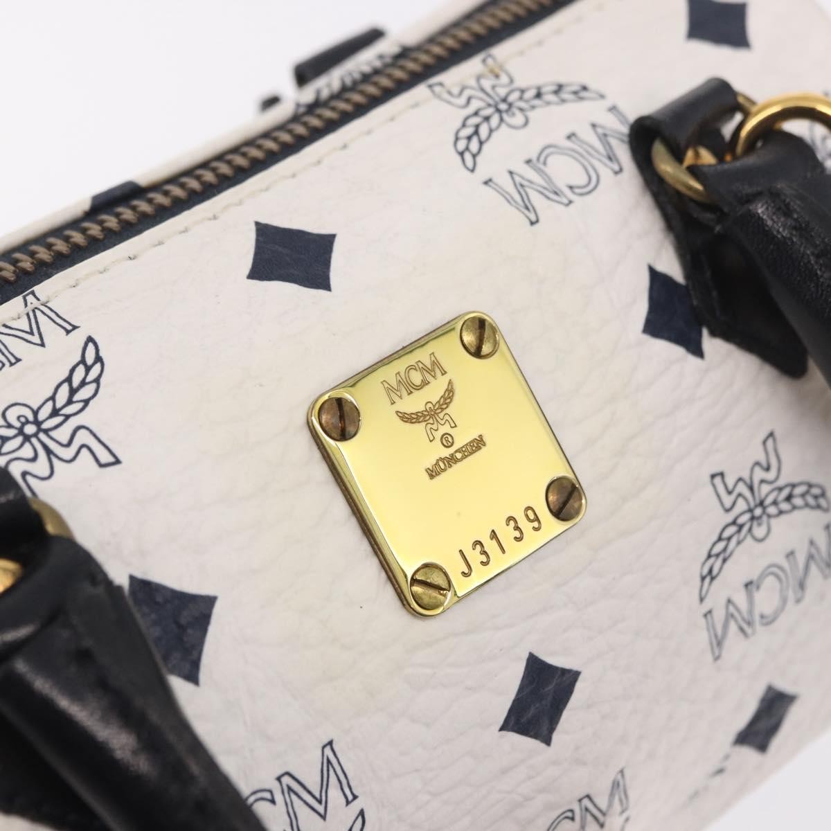 MCM Visetos Leather White Leather Handbag (Pre-Owned)