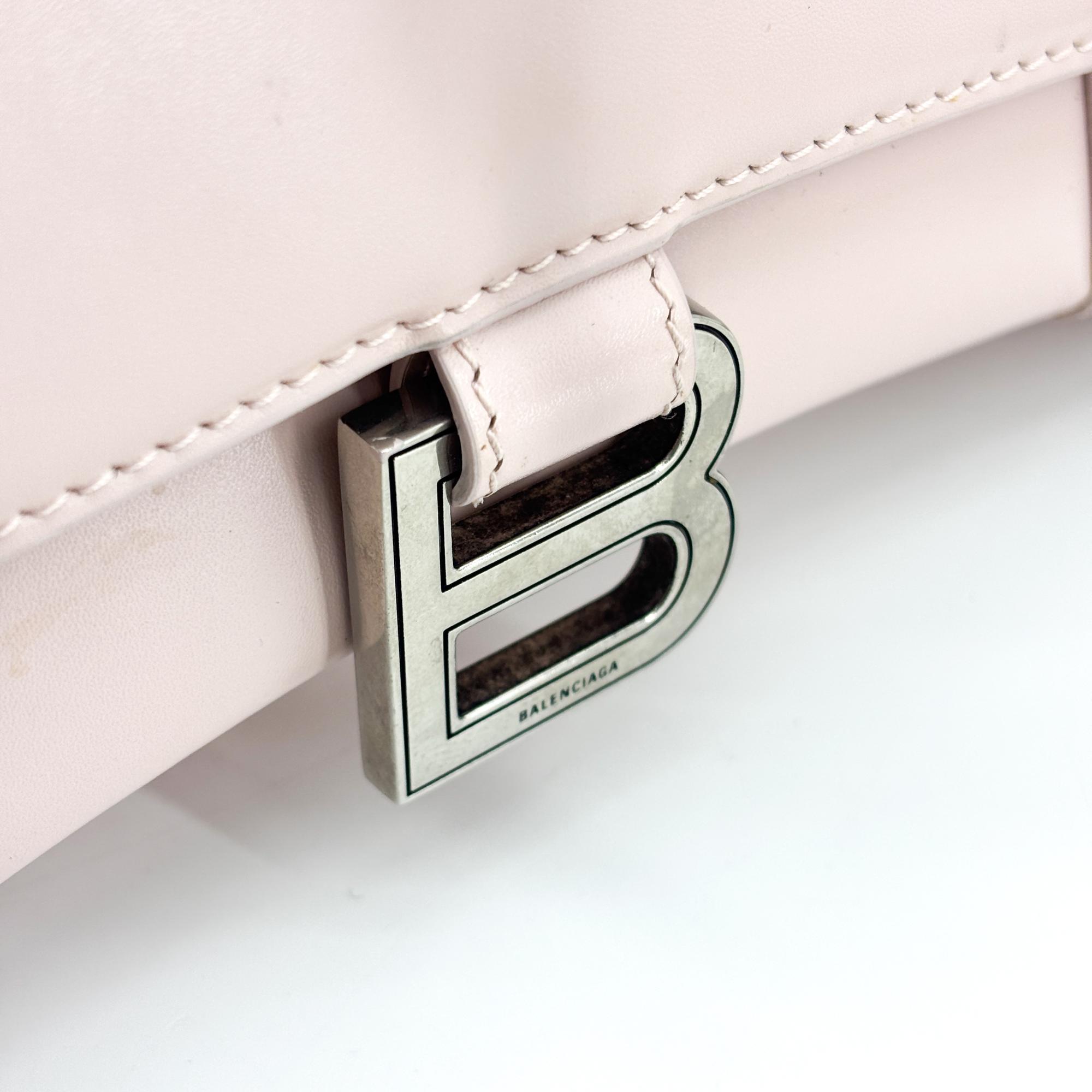 Balenciaga Hourglass Top Handle Leather Pink Leather Handbag (Pre-Owned)