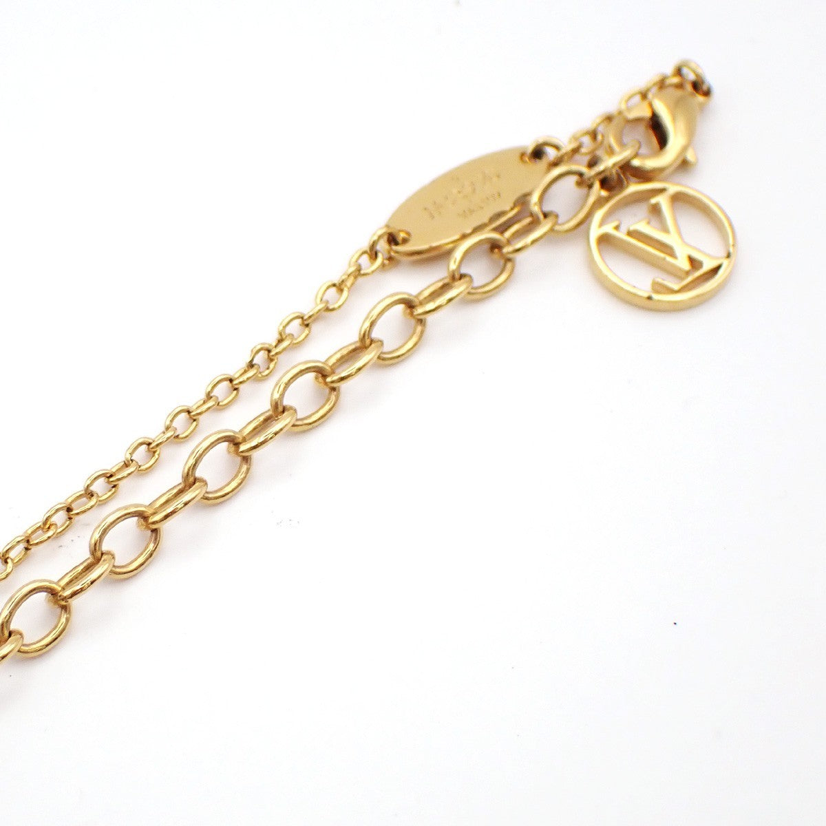 Louis Vuitton Essential V Metal Gold Gold_Plated Necklace Jewelry (Pre-Owned)