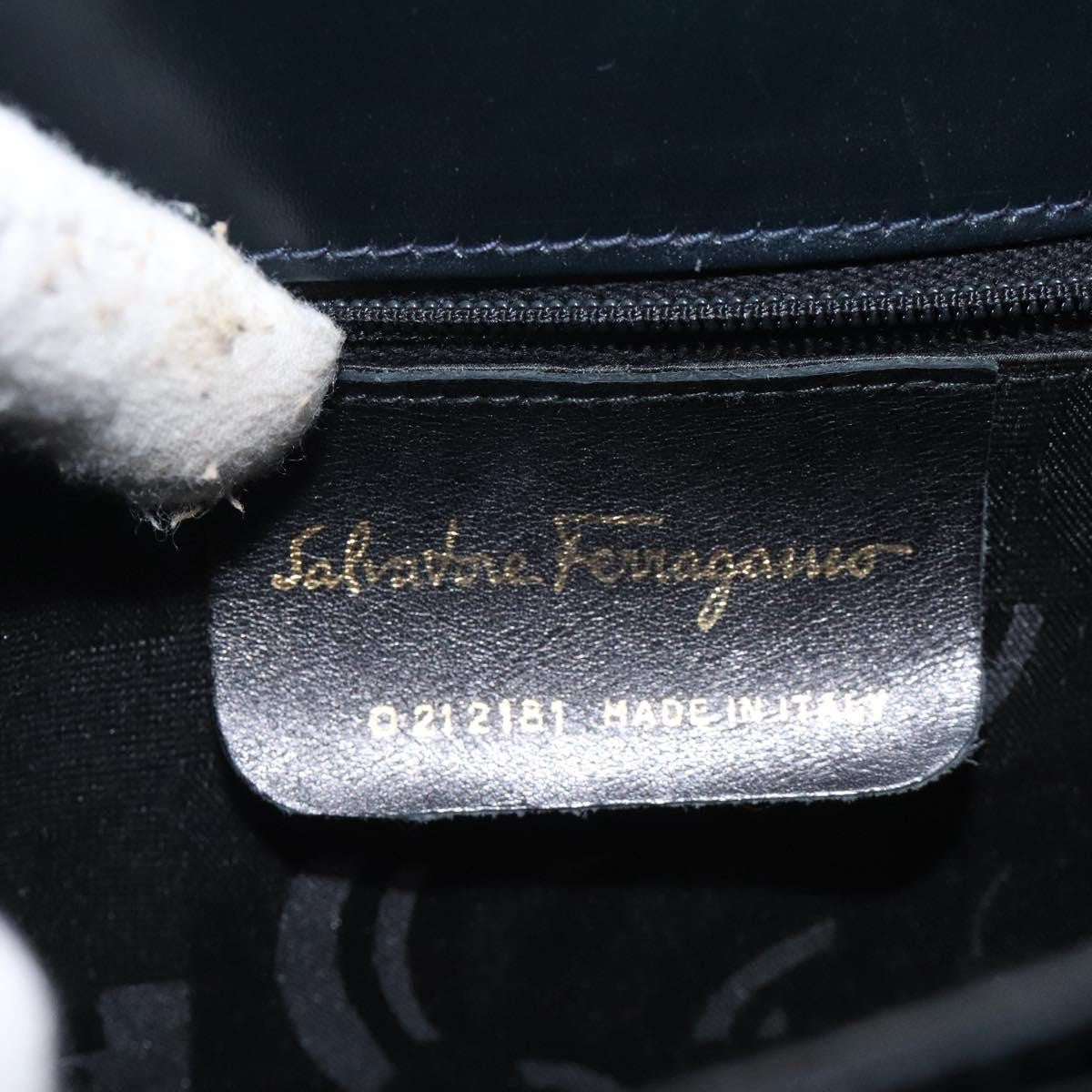 Salvatore Ferragamo Convertible Top Handle Leather Black Leather Handbag (Pre-Owned)