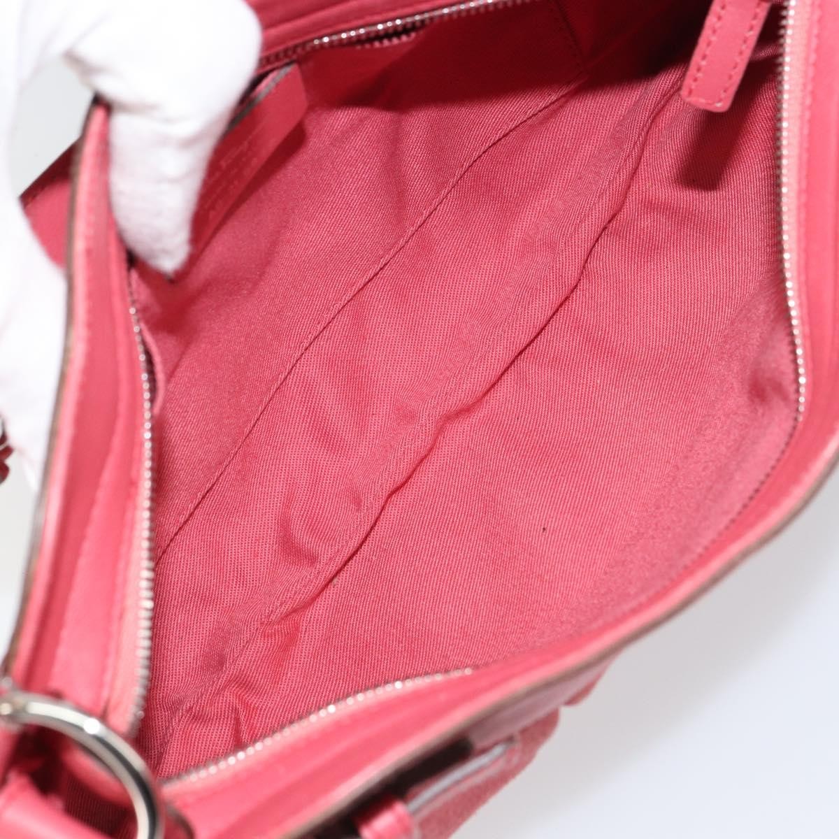 Salvatore Ferragamo Gancini Suede Pink Suede Shoulder Bag Bag (Pre-Owned)