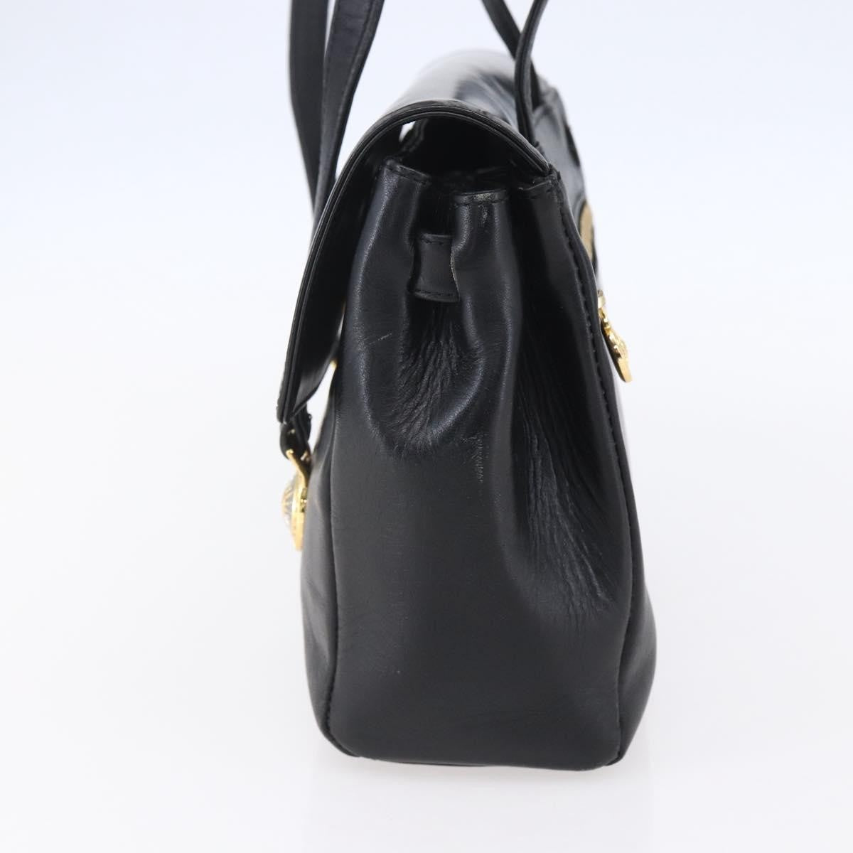 Versace Vintage Leather Black Leather Shoulder Bag Bag (Pre-Owned)