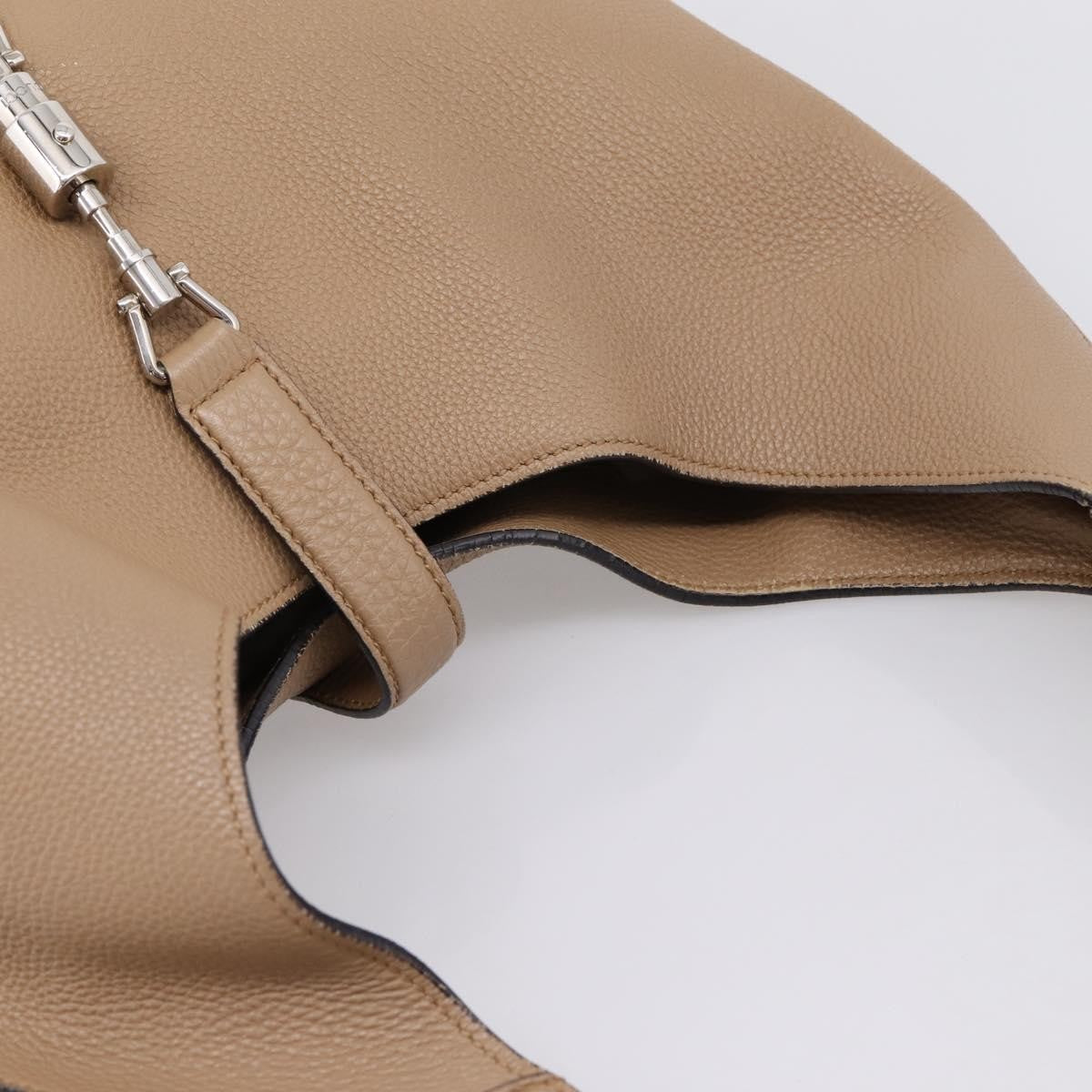 Gucci Jackie Soft Hobo Leather Beige Leather Shoulder Bag Bag (Pre-Owned)