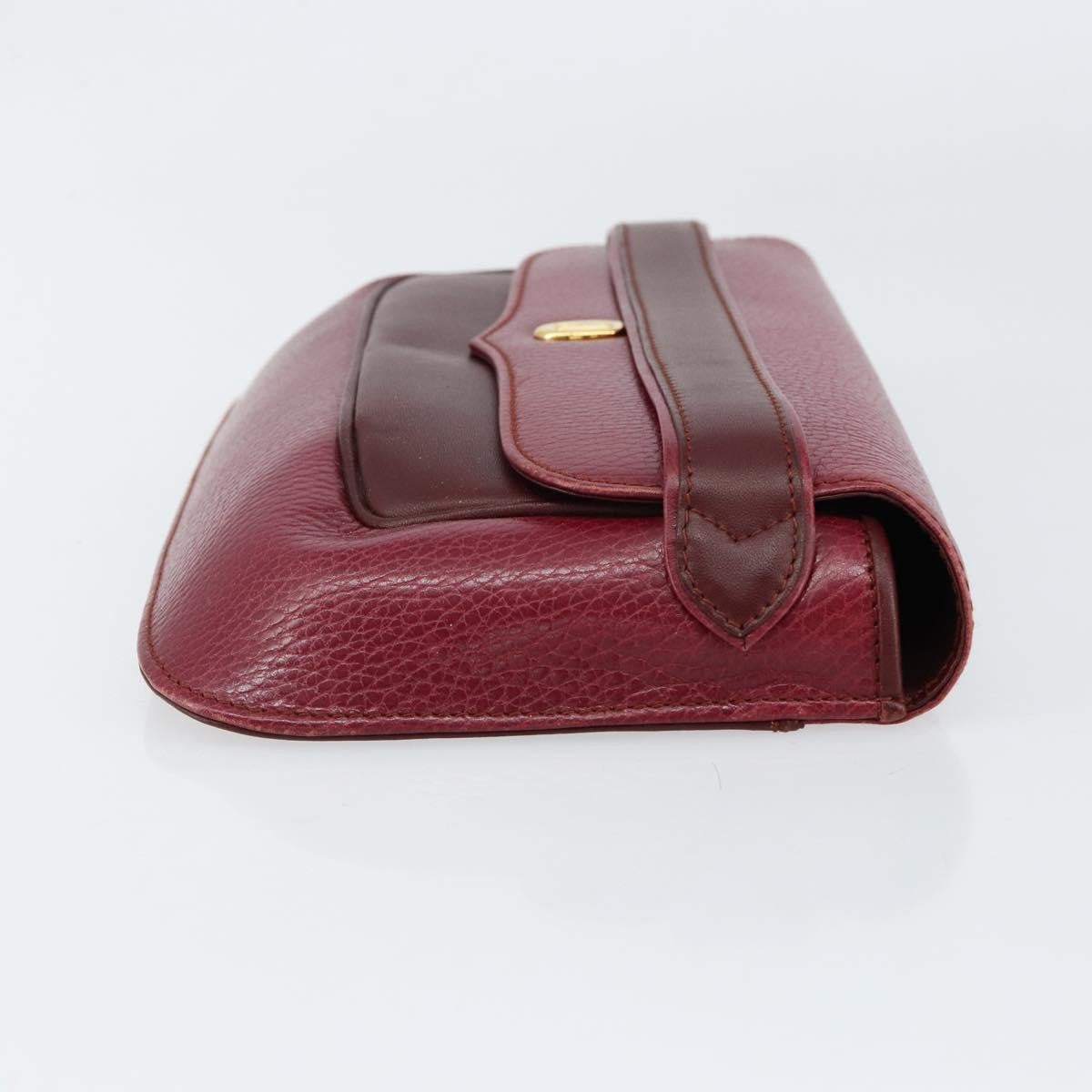 Cartier Must De Cartier Clutch Leather Burgundy Leather Clutche & Pouche Bag (Pre-Owned)