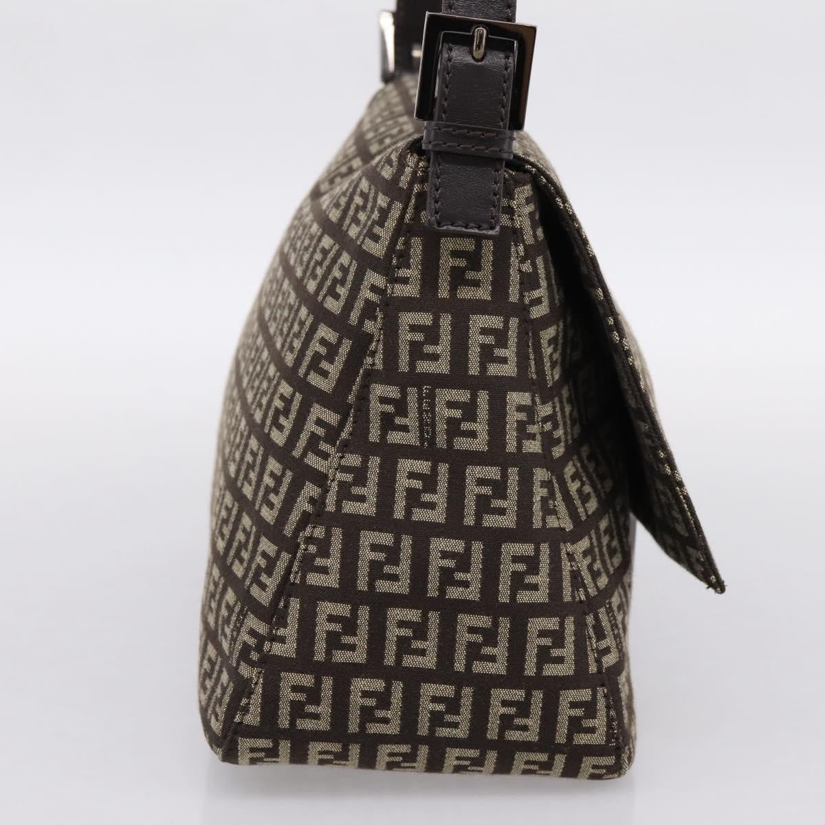 Fendi Mamma Baguette Zucchino Canvas Brown Canvas Shoulder Bag Bag (Pre-Owned)