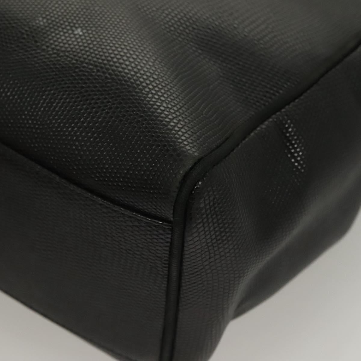 Salvatore Ferragamo Vintage Vara Bow Tote Lizard Embossed Leather Black Leather Tote Bag Bag (Pre-Owned)