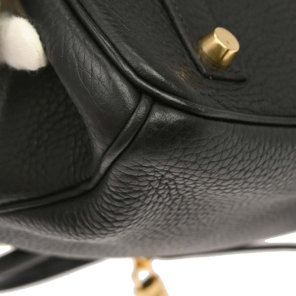 Hermes Birkin Taurillon Clemence Black Leather Handbag (Pre-Owned)