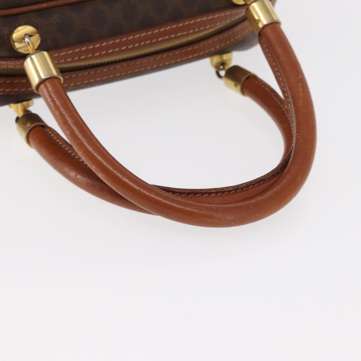 Celine Vintage Macadam Canvas And Leather Brown Canvas Handbag (Pre-Owned)