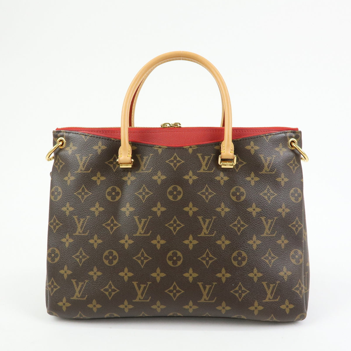 Louis Vuitton Pallas Monogram Canvas With Leather Brown Canvas Tote Bag Bag (Pre-Owned)