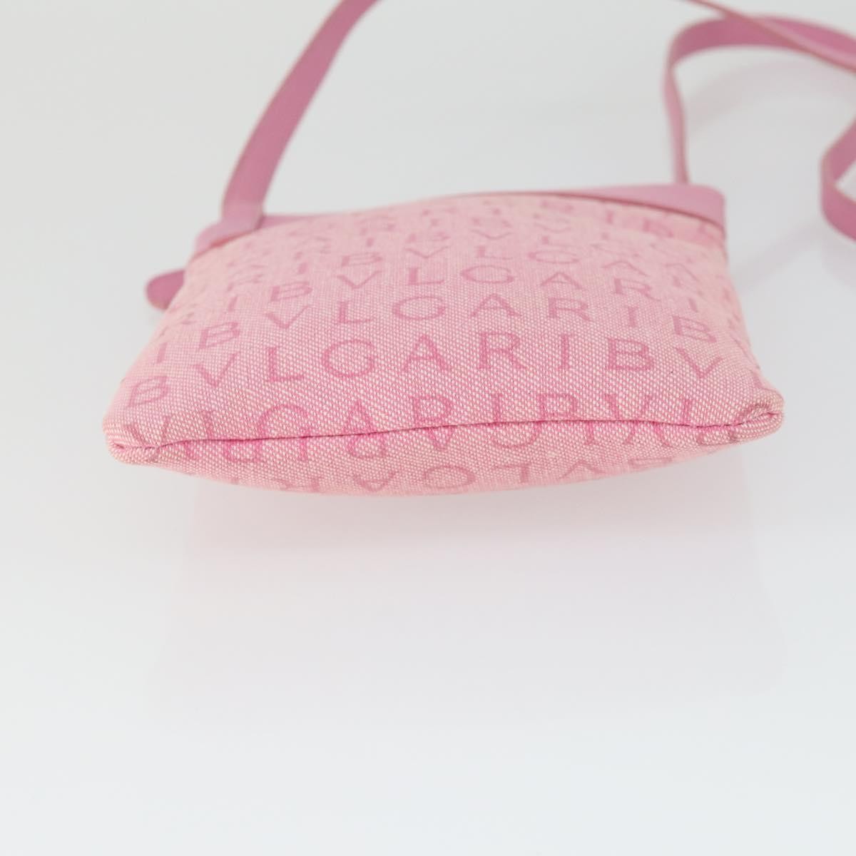 Bvlgari Logomania Canvas With Leather Pink Canvas Shoulder Bag Bag (Pre-Owned)