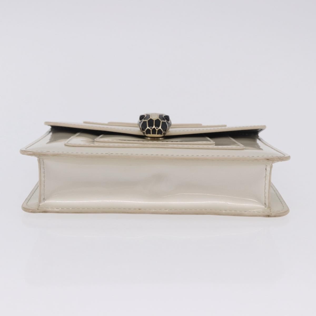 Bvlgari Serpenti Forever Patent White Patent_Leather Shoulder Bag Bag (Pre-Owned)