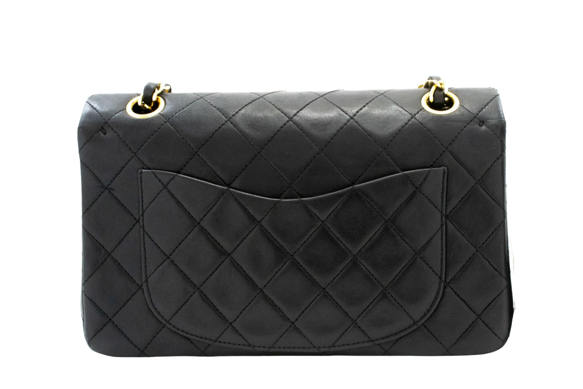 Chanel Cc Flap Quilted Classic Flap Motif Printed Nylon Black Leather Crossbody Bag Bag (Pre-Owned)