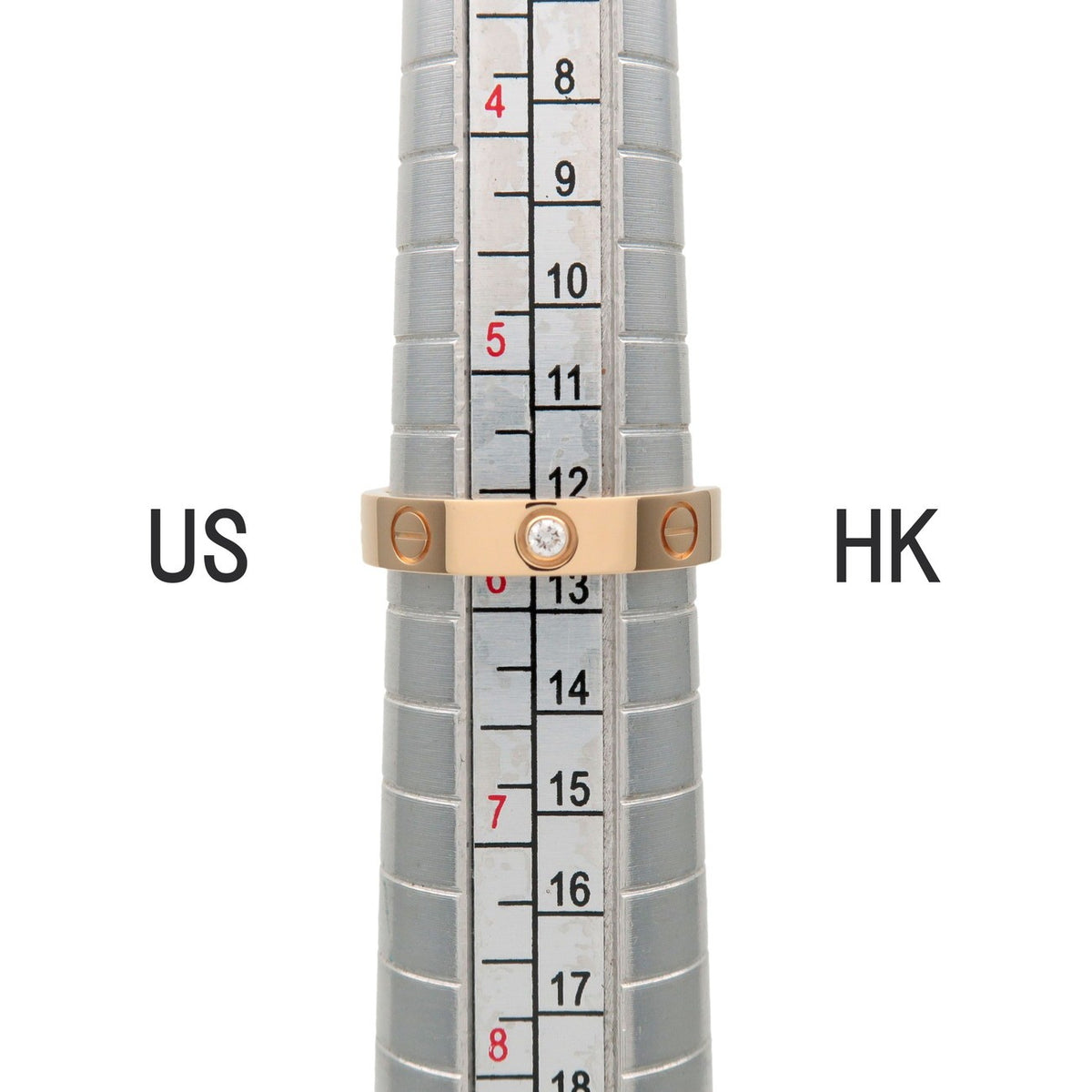 Cartier Love Wedding Band 1 Diamond 18K Rose Gold With Diamond Gold Yellow_Gold Ring Jewelry (Pre-Owned)