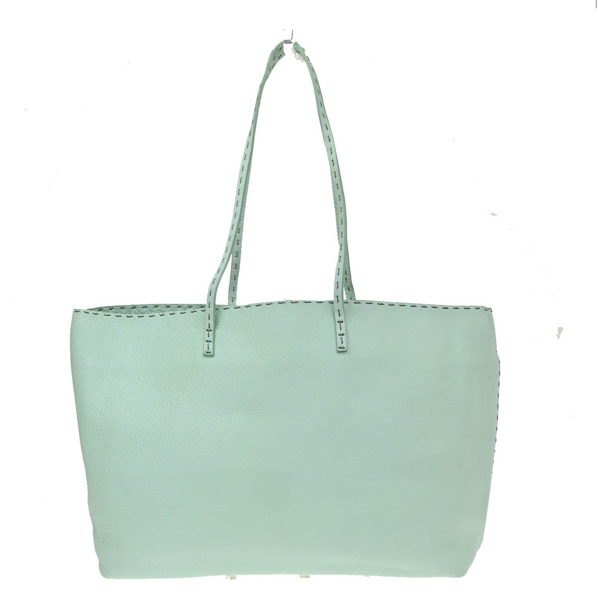 Fendi Roll Tote Selleria Leather Green Leather Tote Bag Bag (Pre-Owned)