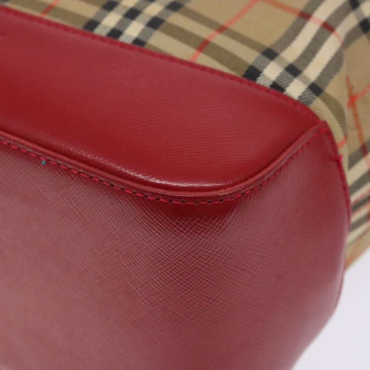Burberry Nova Check Tote Canvas Check Pattern Beige Canvas Tote Bag Bag (Pre-Owned)