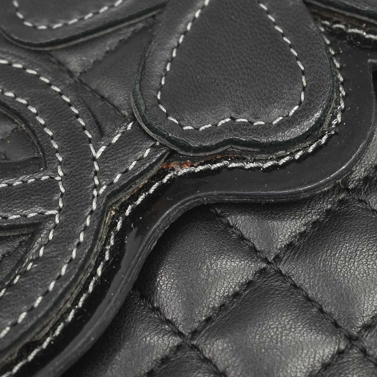 Chanel Camellia No.5 Chain Flap Quilted Lambskin Black Leather Shoulder Bag Bag (Pre-Owned)
