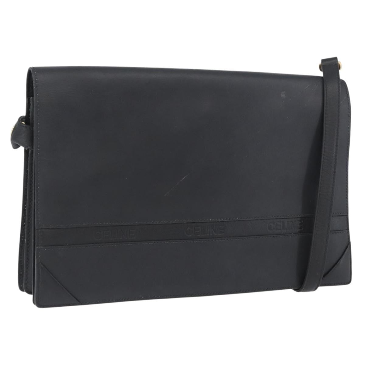 Celine Vintage Leather Black Leather Shoulder Bag Bag (Pre-Owned)
